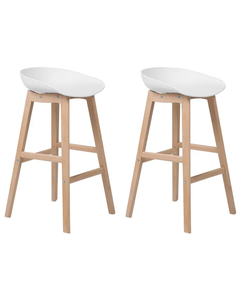 Bar Chair Set 2 White MICCO