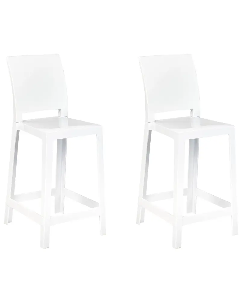 Bar Chair Set 2 White WELLINGTON