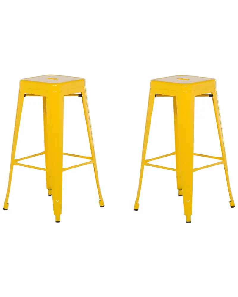 Bar Chair Set 2 Yellow CABRILLO