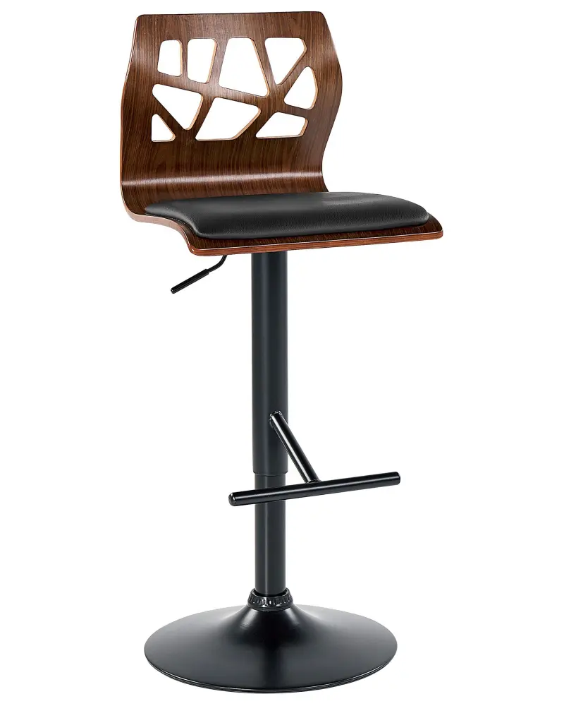 Swivel Stool Swivel Faux Leather Black PETERSBURG