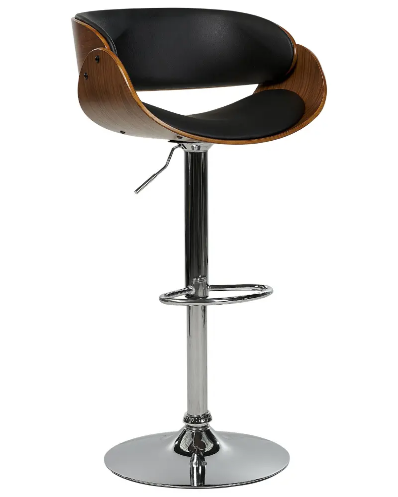 Swivel Stool Swivel Faux Leather Black BAKU