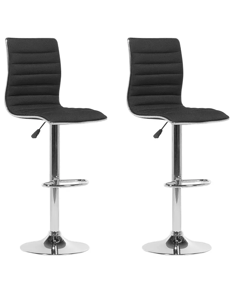 Swivel Stool Swivel Set 2 Black LUCERNE