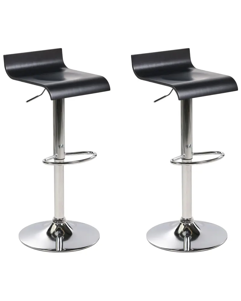 Swivel Stool Swivel Set 2 Black VALENCIA
