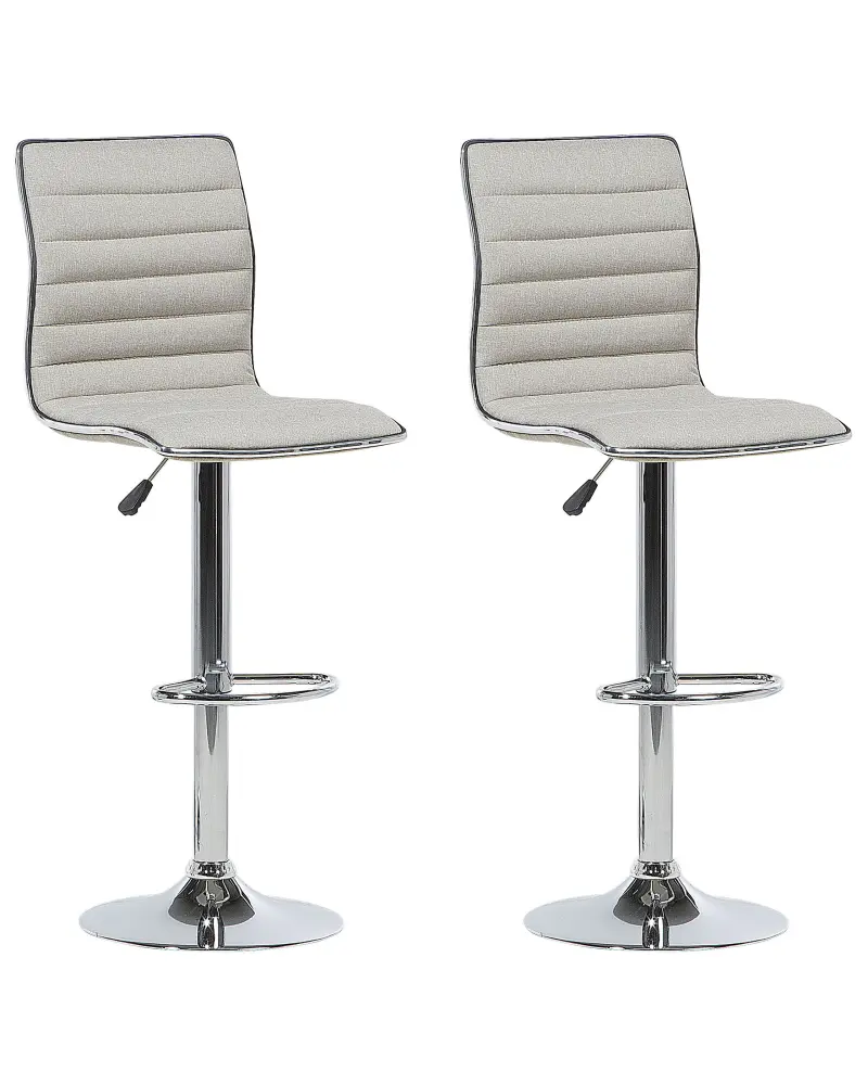 Swivel Stool Swivel Set 2 Light Beige LUCERNE