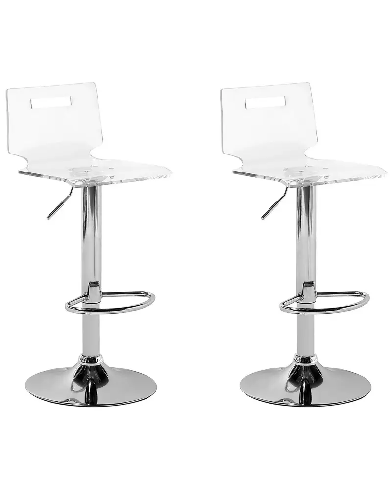 Swivel Stool Swivel Set 2 Transparent MALTA