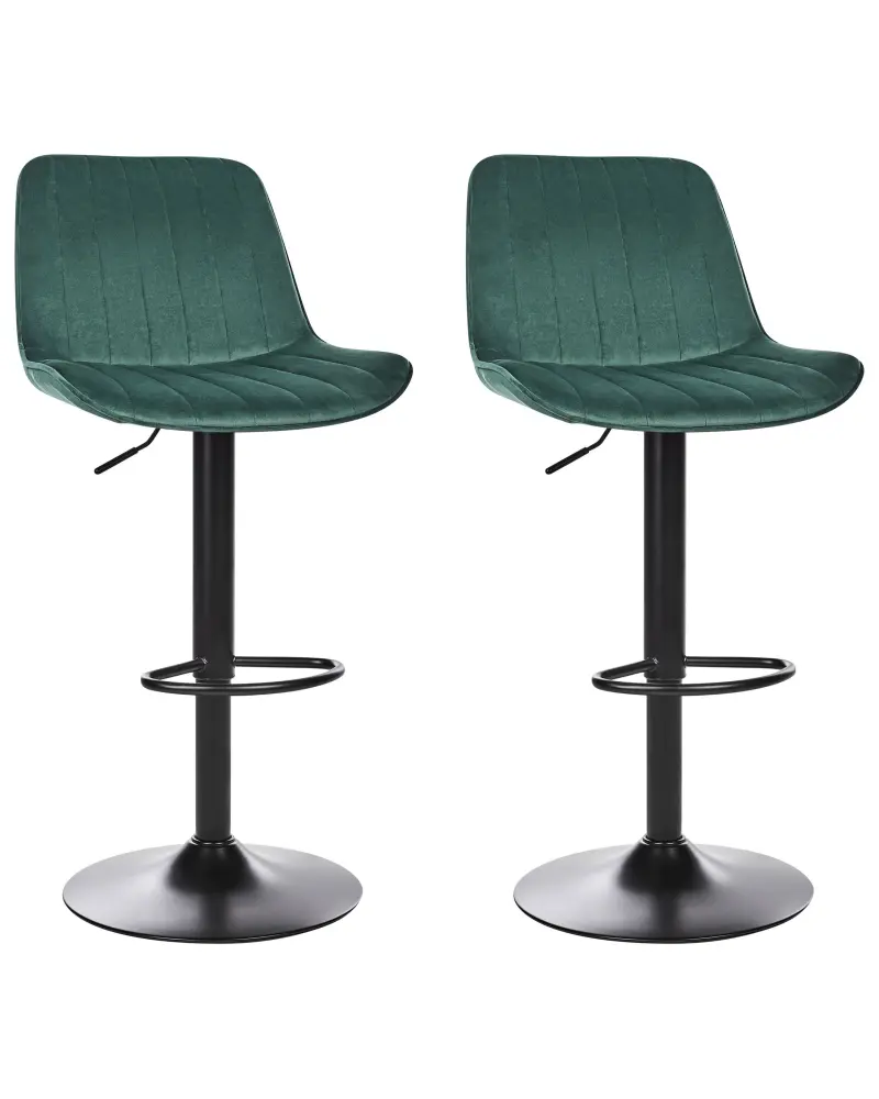 Swivel Stool Swivel Set 2 Velvet Emerald Green DUBROVNIK