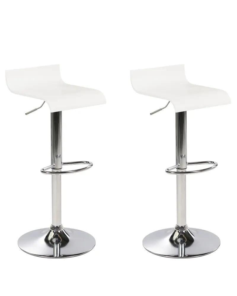 Swivel Stool Swivel Set 2 White VALENCIA