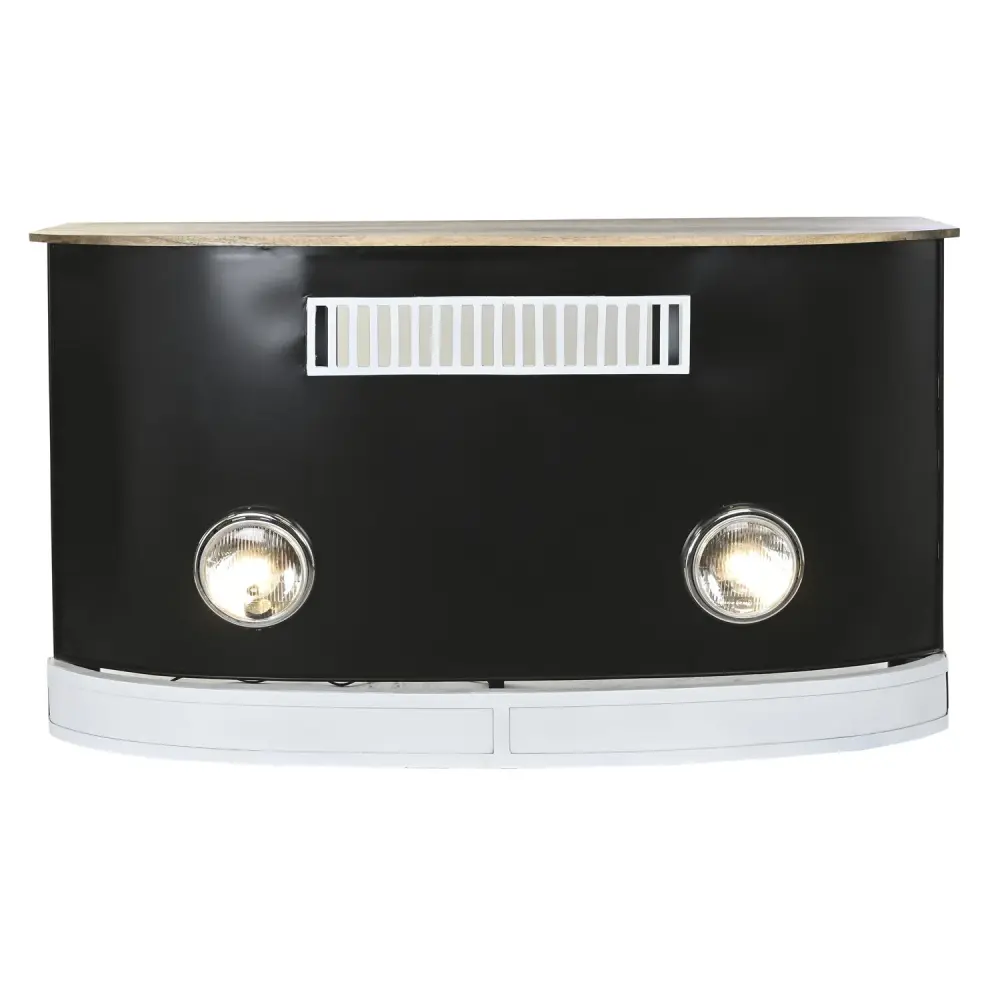 MUEBLE BAR MANGO HIERRO 157X52X90 FOCOS NEGRO