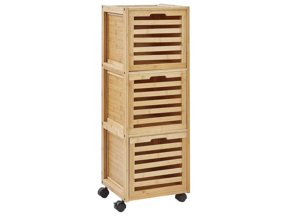 Bamboo 3-Drawer Bathroom Cabinet Light Wood SHAWNEE