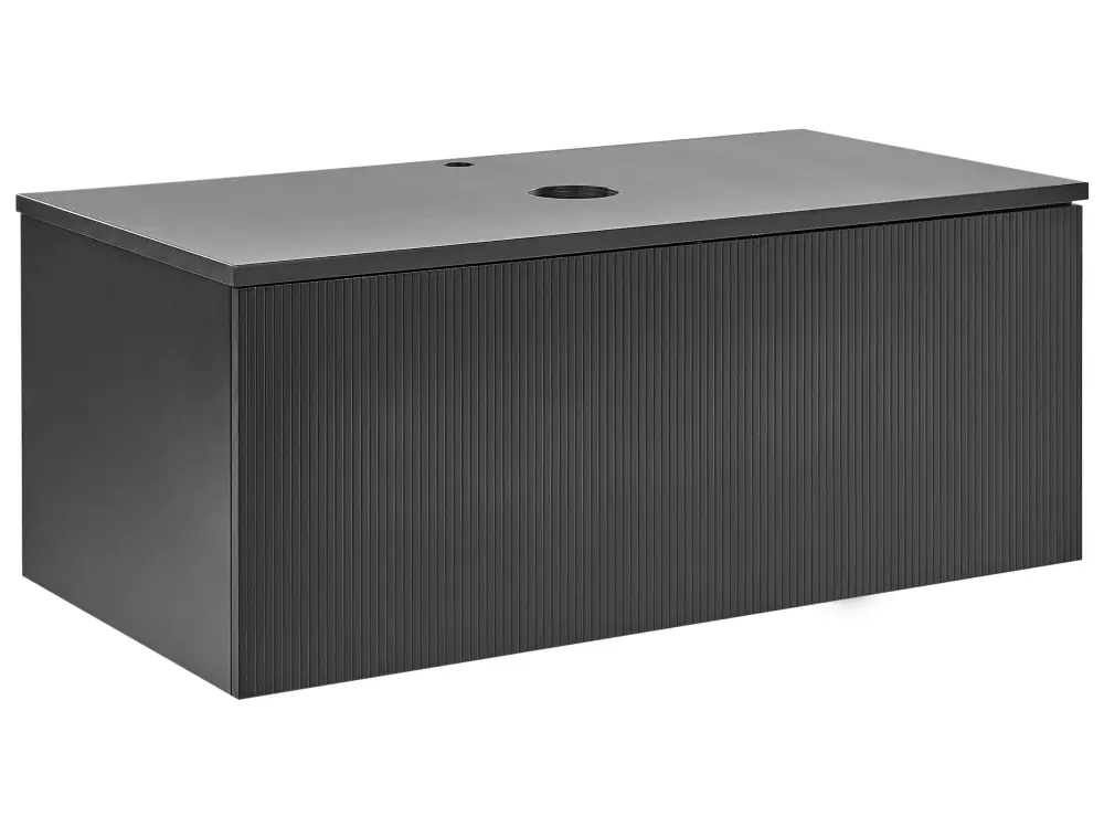 Bathroom Wall Mounted Cabinet 100 x 52 cm Black ALZIRA