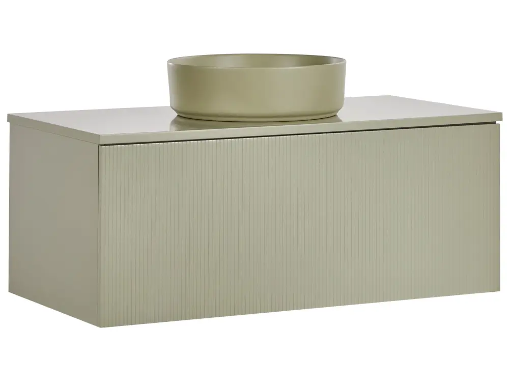 Bathroom Wall Mounted Cabinet Basin 100 x 52 cm Green ALZIRA/UTIEL