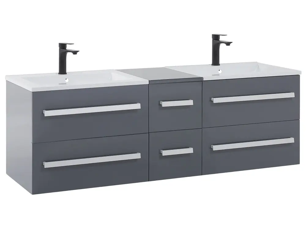 Bathroom Wall Mounted Cabinet Basin Grey MADRID
