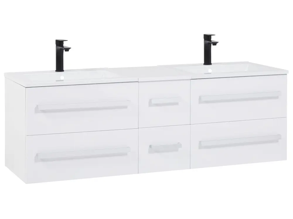 Bathroom Wall Mounted Cabinet Basin White MADRID