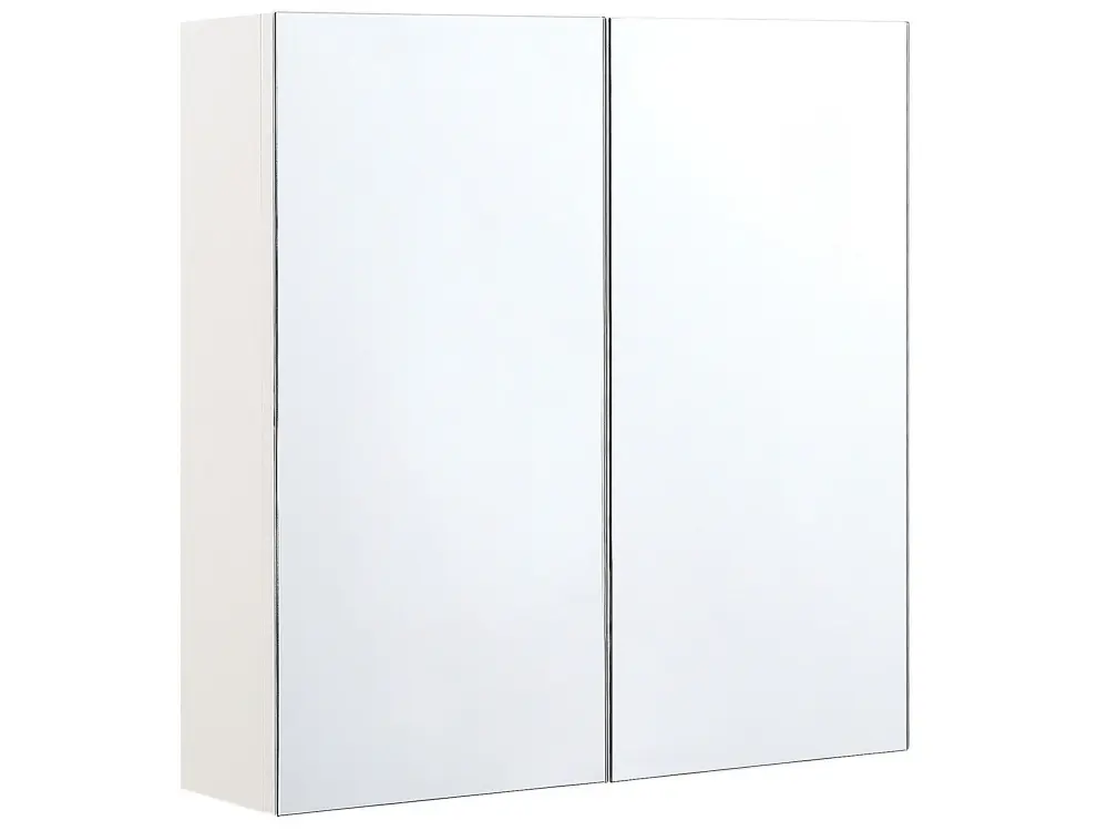 Bathroom Wall Mounted Mirror Cabinet 60 x 60 cm White NAVARRA