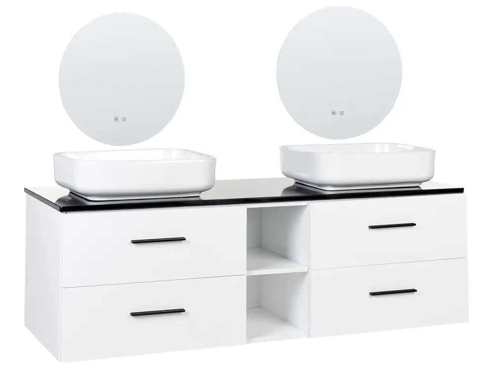 Double Sink Bathroom Vanity Mirrors White PILAR
