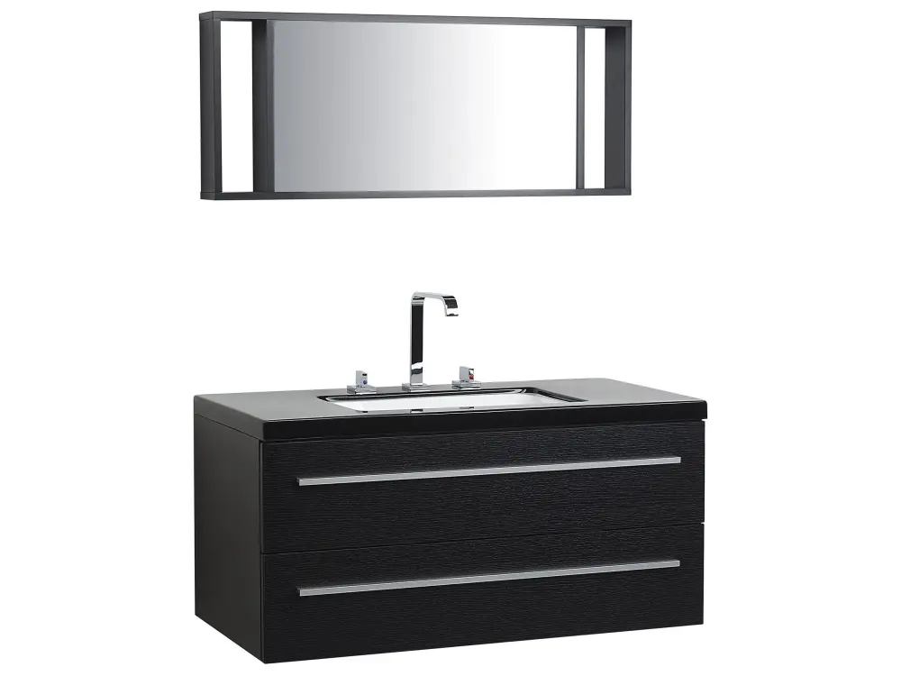 Floating Bathroom Vanity Set Black ALMERIA