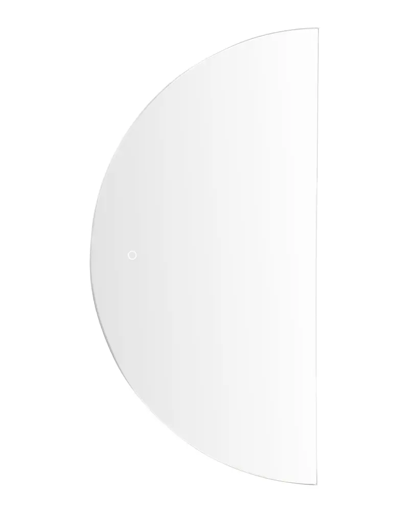 Half-Round LED Wall Mirror 50 x 100 cm Silver LOUE
