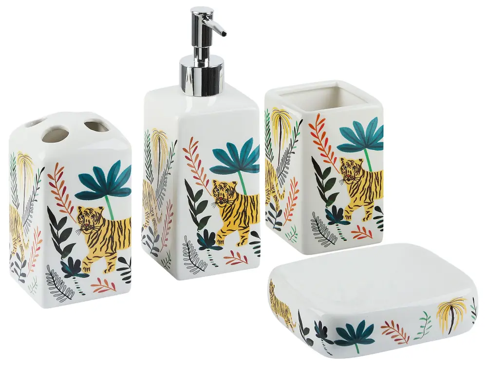 Ceramic 4-Piece Bathroom Accessories Set Multicolour CODAZZI