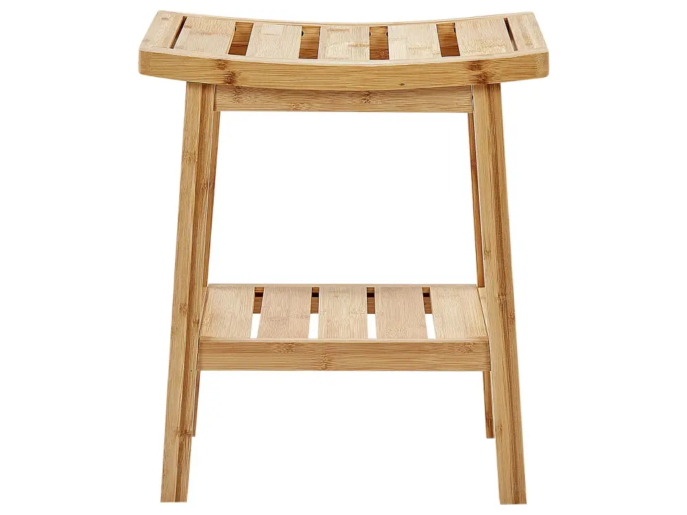 Bamboo Bathroom Stool Light Wood TREMONT