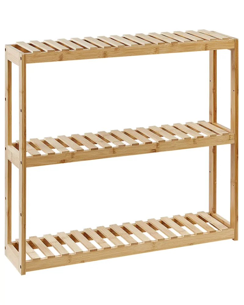 Bamboo Bathroom Wall Shelf Light Wood PADUCAH