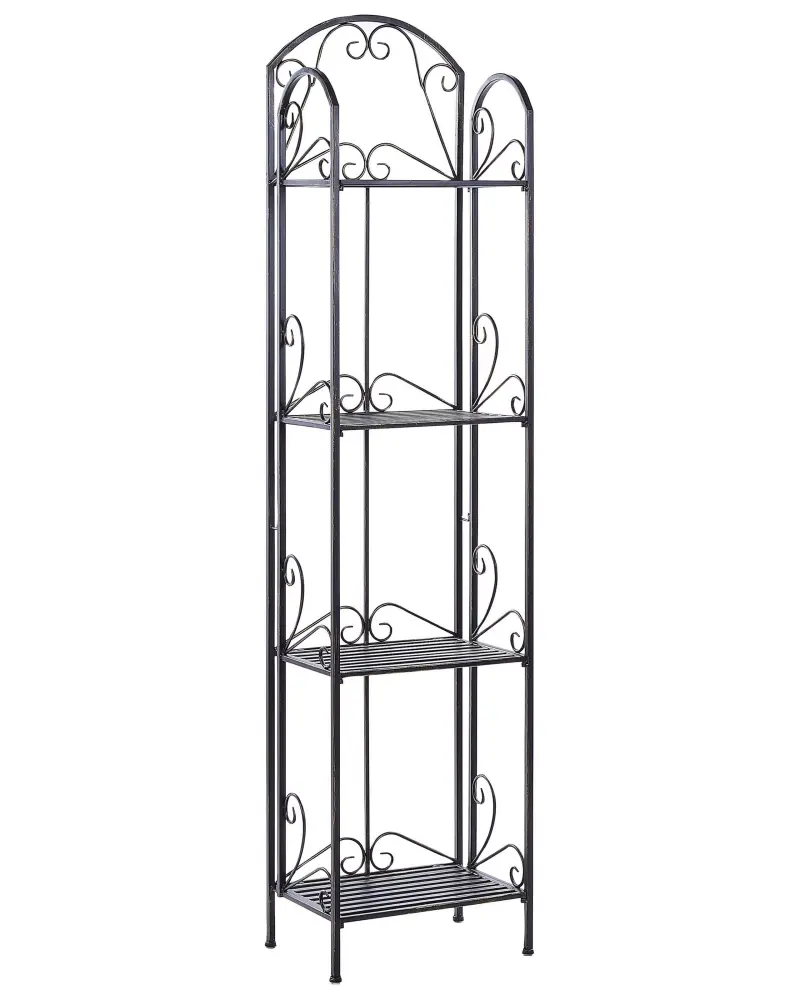 4 Tier Metal Bathroom Shelves Black VALDIVIA