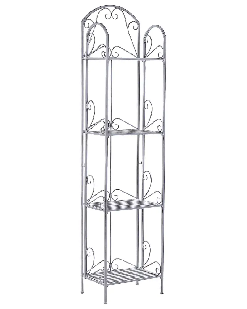 4 Tier Metal Bathroom Shelves Grey VALDIVIA
