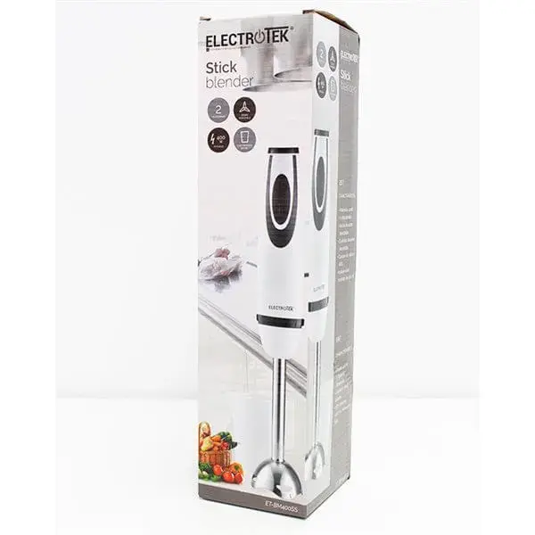 Batidora de mano con varilla de acero inox 400W Blanca