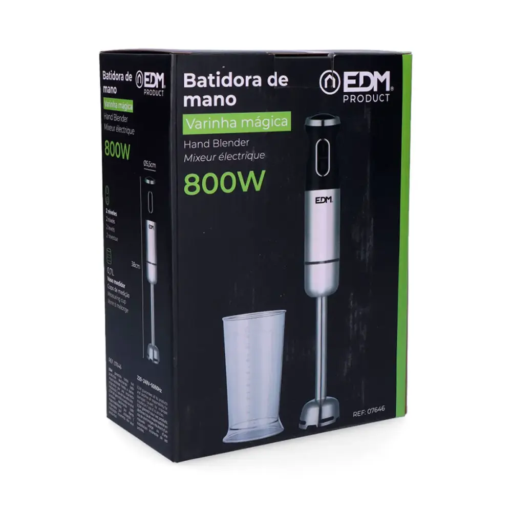 Batidora de mano EDM 800W con vaso medidor inox