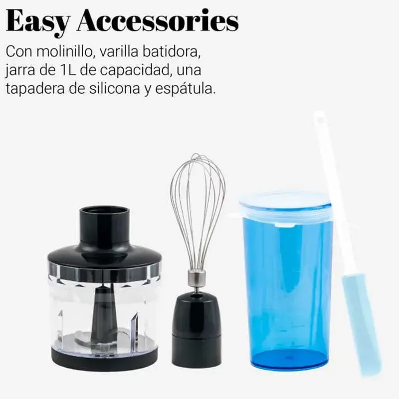 Batidora de mano Twisty Universal Cobalto 800W con accesorios negro/inox
