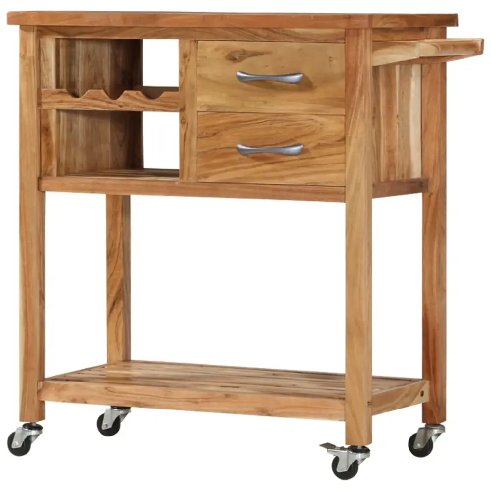 Premium de Diseño Carro de cocina Bavlorik 80X45X91 Cm | Acacia Nova