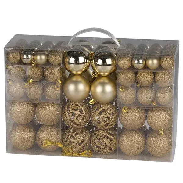 Adorno Colgante Paquete bolas de Navidad 100 piezas