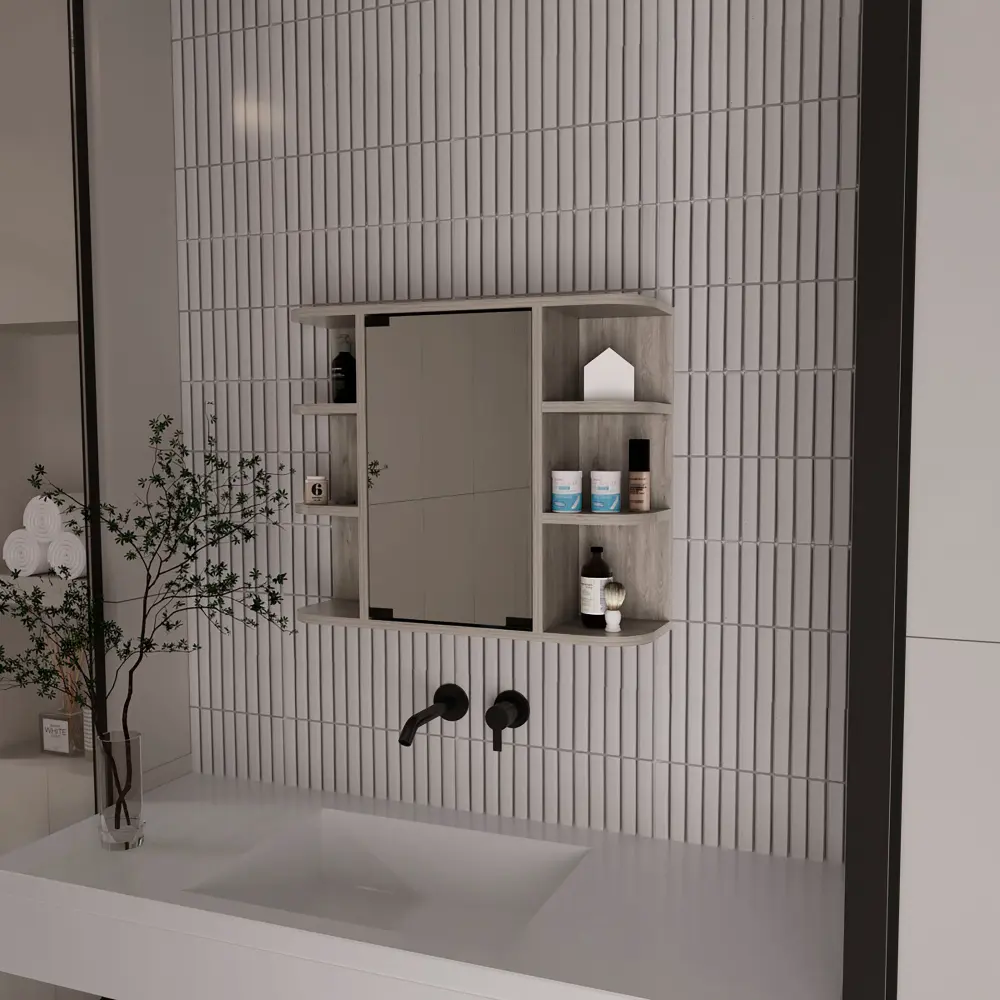 Organizador de Baño Botiquin milan en melamina con espejo incluido y estantes
