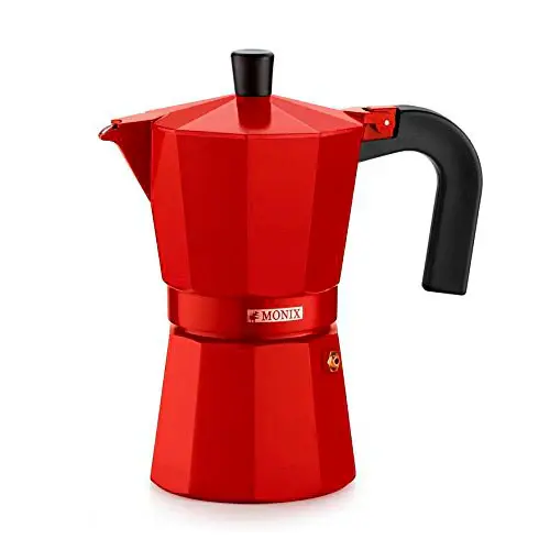 Premium de Grado Profesional Cafetera 3 tazas Monix fresa