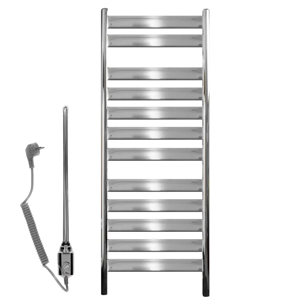 Radiador de baño tharr con resistencia de 600w 500x950 mm cromado | Fácil Instalación | Sin Taladro