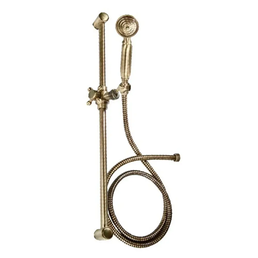 Saliscendi doccia con doccino stile retrò ottone bronzato