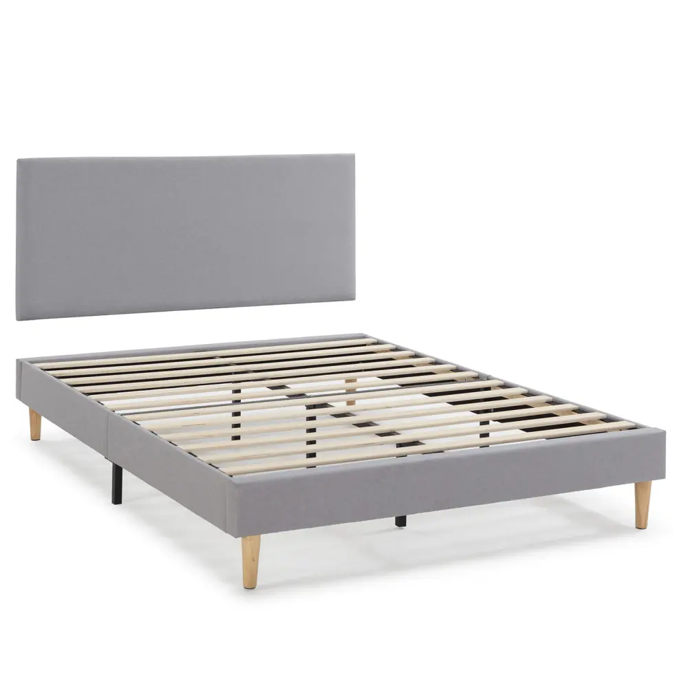 Armario Ropero Base tapizada + cabecero aura 140x190 cm gris nítido