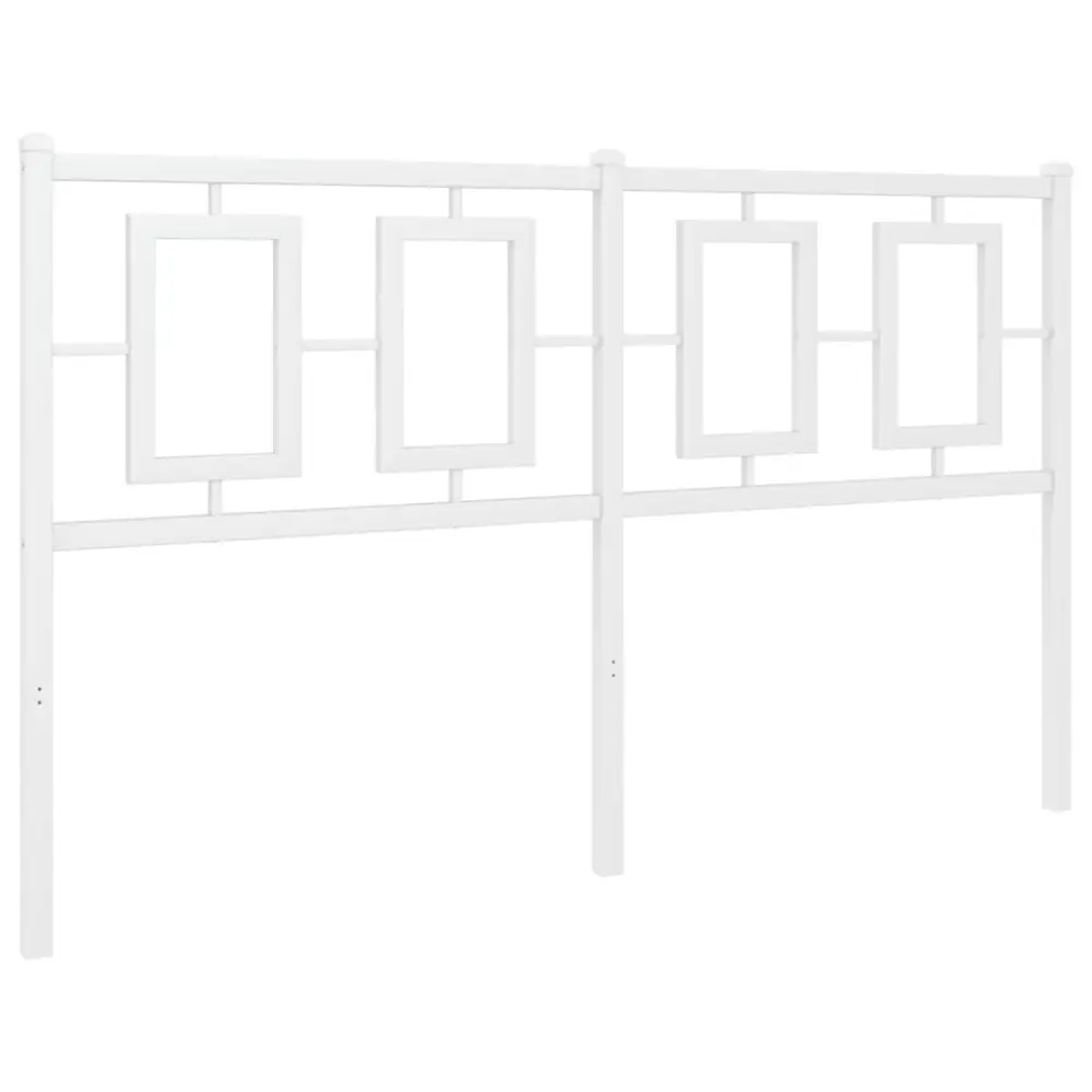 Cama con Barandilla vidaXL cabecero de metálico blanco 135 cm