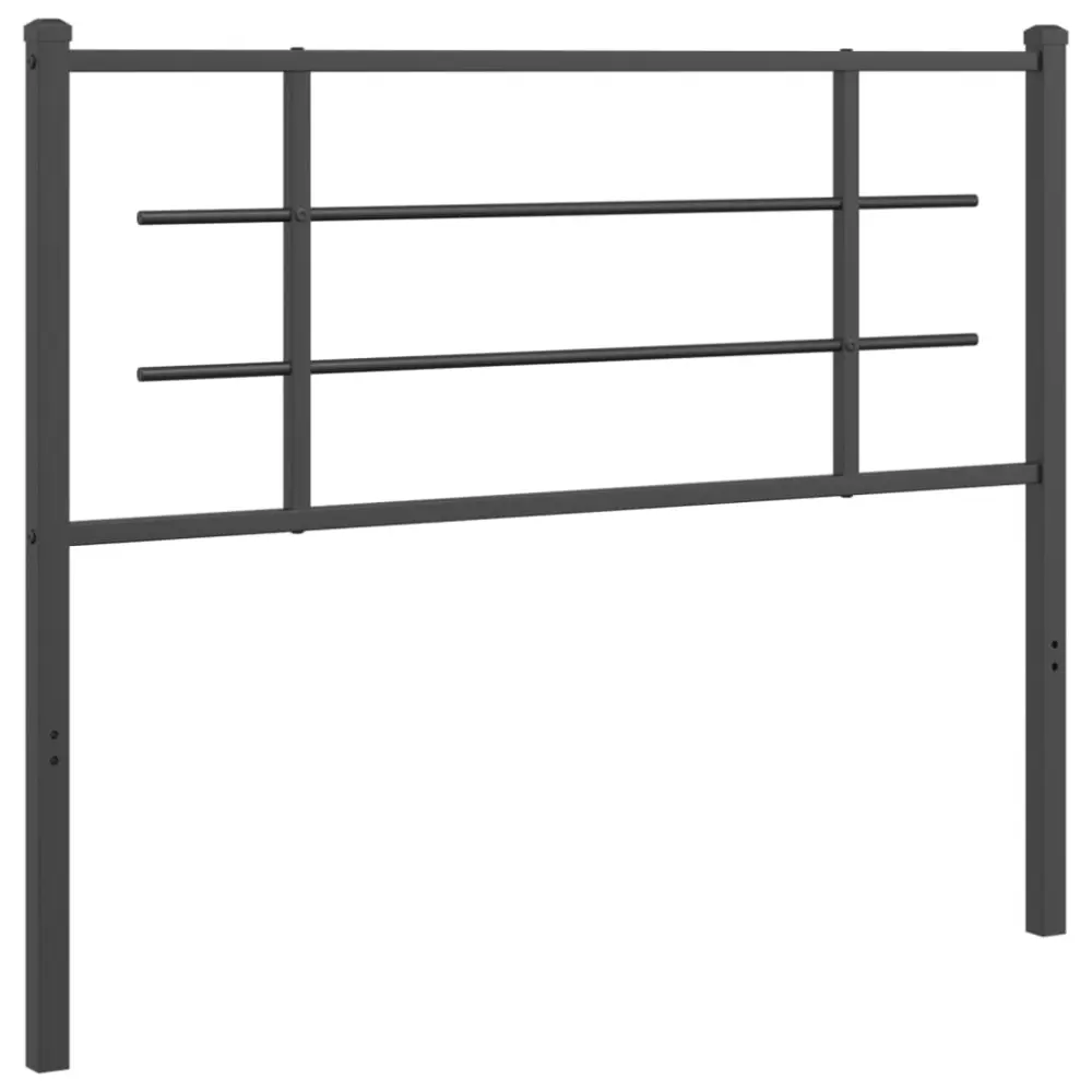 Cama con Barandilla vidaXL cabecero de metálico negro 107 cm