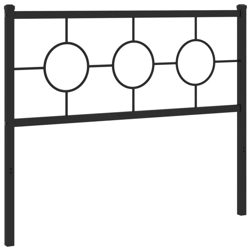 Cama con Barandilla vidaXL cabecero de metálico negro 107 cm