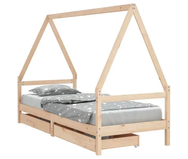 vidaXL Estructura de cama infantil con cajones madera pino 90x190 cm | Envío Rápido y Gratis