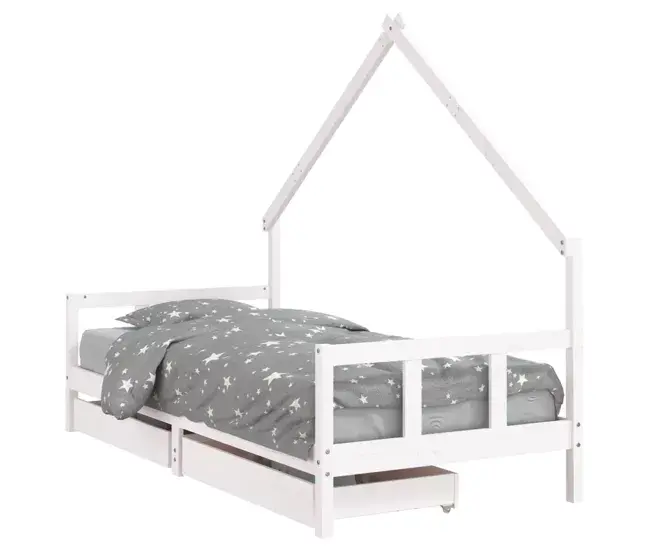vidaXL Estructura de cama niños con cajones madera pino negro 90x200cm con Certificación de Seguridad