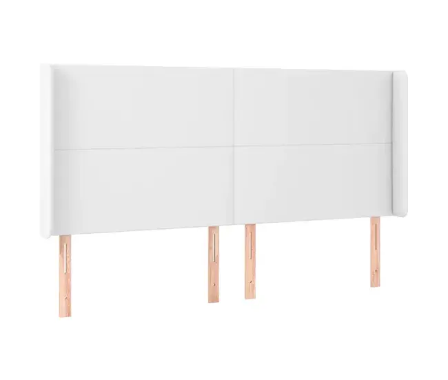 Cabecero con orejas cuero sintético capuchino 163x16x118/128 cm