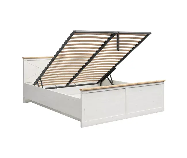 Cama canapé 180x200 con somier Victoria Blanco y Madera