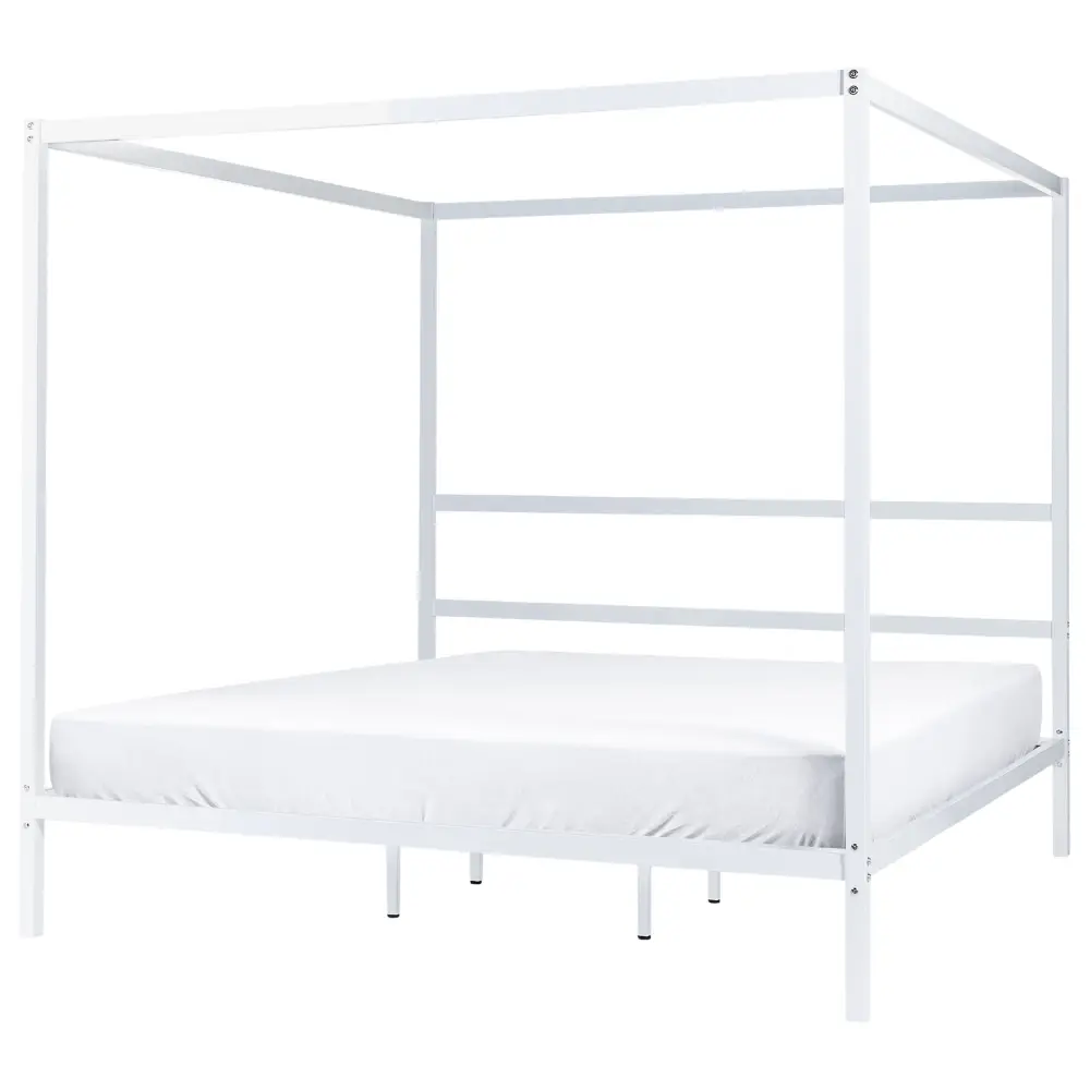 Cama con dosel metálico lestards 180 x 200 cm blanco