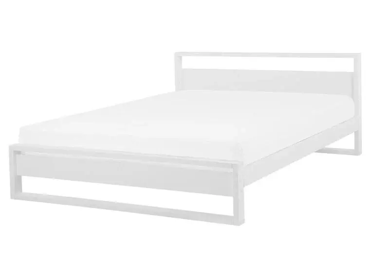 Cama con somier de madera pino blanca 180/200