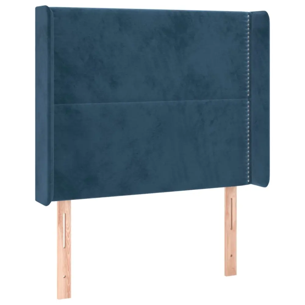 vidaXL cabecero con orejas de terciopelo azul negro 103x16x118/128 cm