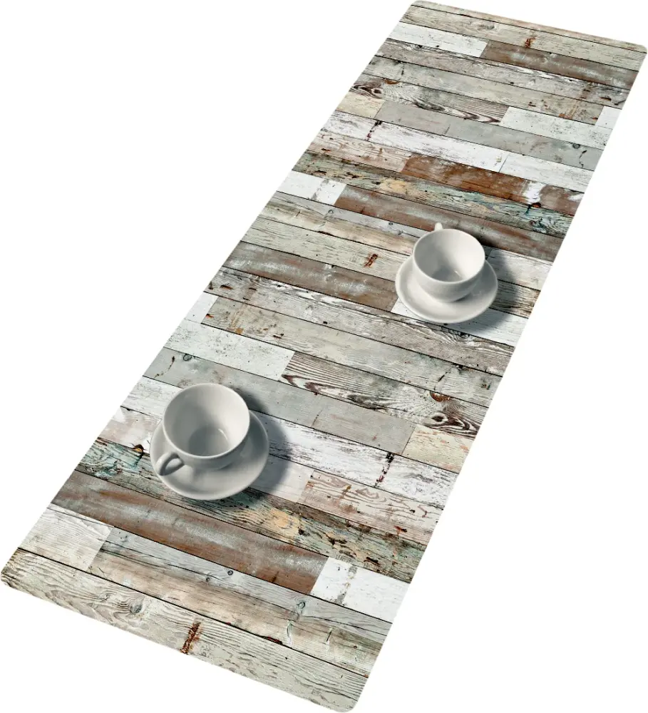 Camino de Mesa Cinta de Fieltro con Diseño Decoración de Mesa Práctico Cuidado 95 x 33 cm Ventige Blanco