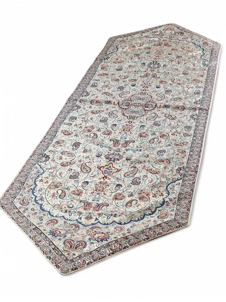 Elegante camino de mesa de "termeh" con diseño Shah Abbas elaborado en seda con 5 colores, un regalo exclusivo del arte p...