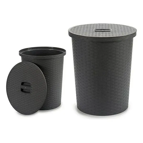 Cesto para la Ropa Gris (35 x 38,5 x 35 cm) 25 L de Plástico Resistente
