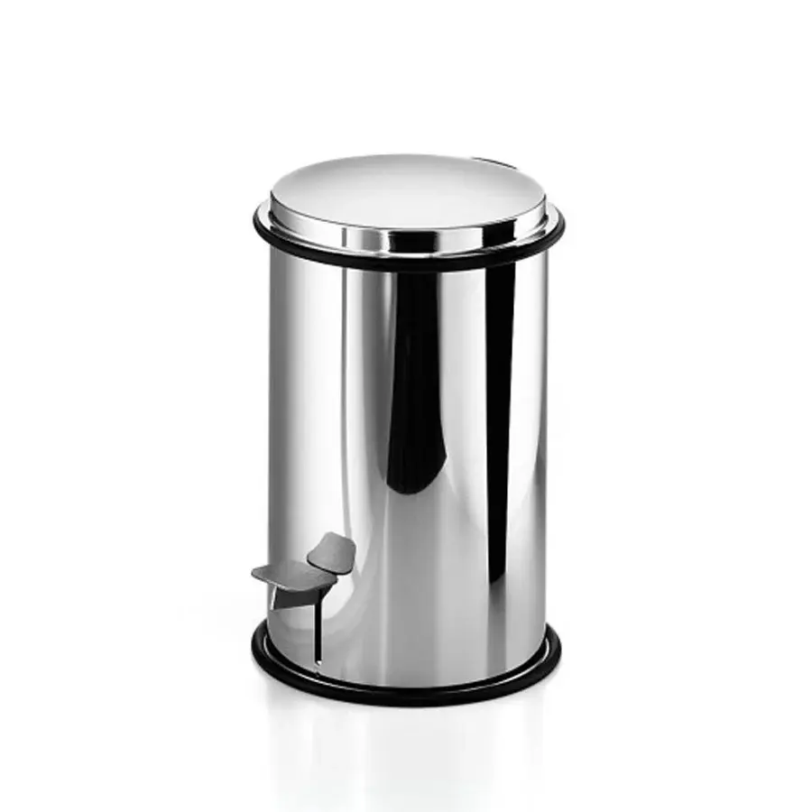 Cesto portarifiuti acciaio inox lucido con secchiello e apertura pedale capienza 3Lt Lineabeta Sestei con Ruedas Giratorias